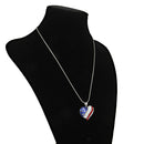 Crystal Diamante LOVE HEART American USA Flag Pendant Patriotic Bib Necklace