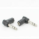 90 Degrees 6.5mm 1/4"Male plug to 3.5mm 1/8"Female Jack Stereo  Audio Adapte_kz