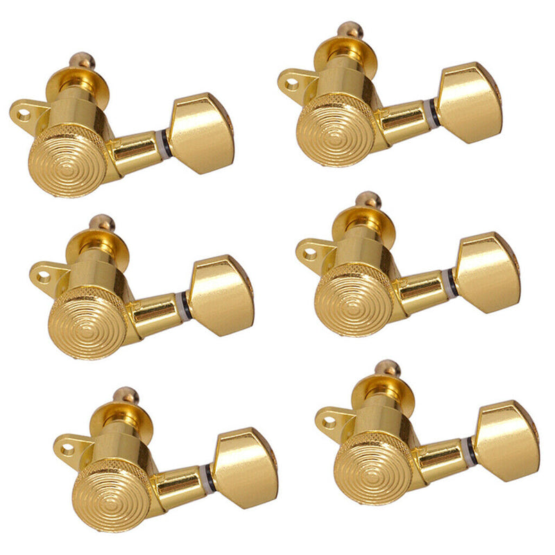 1 Set 6L Electric Guitar Tuning Pegs Lock String Iron Golden