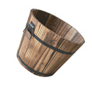 6x Rustic Wood Bucket Flower Pot Garden for Plants Flower Garden Decor