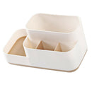 Makeup Storage Box Organizer Makeup Display Brush Holder Bathroom Khaki