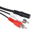 1x Stereo Audio PC TV Aux Cable Lead 3.5 mm Jack Female to 2x Male Phono Socket