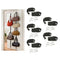 5 Pcs Black Over-the-Door 8 Hook Hanger Scarf