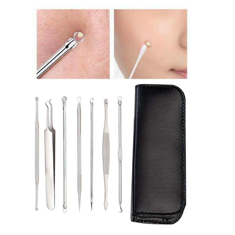 7x Facial Care Blemish Blackhead Remover Clip Acne Needles Pimple Extractor