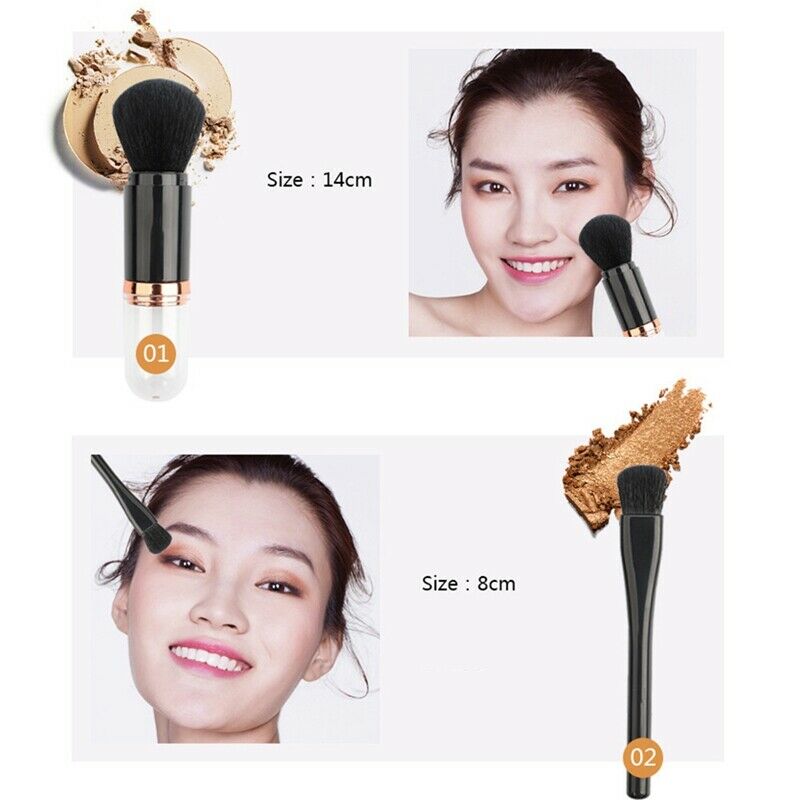 4 In 1 Multifunction Makeup Brush Cosmetic Telescopic Double Head Makeup To B5F7