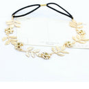 Women  Lady Metallic Leaf Flower Elastic Hair Band Headband Headwear  Z