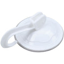 Household Wardrobe White Plastic 7cm Dia Suction Cup Single Hook Wall