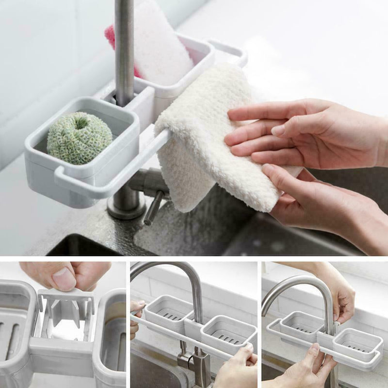 1* Kitchen Storage Rack Holder Sink Drainer Bathroom Soap Shelf Organizer S S6V7