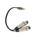 1/8" 3.5mm Jack to Dual XLR Female Stereo Camcorder Microphone Audio Cable