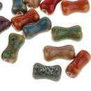50x Ceramic Bone Shape Beads Spacer Loose Beads for Hair Band Headband DIY