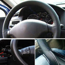 Car Truck Leather Steering Wheel Cover With Needles and Thread Black DIY  Z