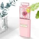 Folding Mini Perfume Fan Outdoor Camp Silent Electric Cooling Fan (Pink) A