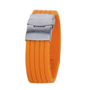 Orange Rubber Watch Strap Band Deployment Buckle Waterproof 22mm