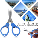 Mini Folding Stainless Steel Scissors Keychain Fishing Travel Cutter Blue