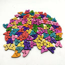 150Pcs Colorful Wooden Sewing Heart & Daisy Flower Buttons 2 Holes Art Craft
