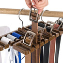 10 grid Storage Rack Tie Belt Scarf Rack Organizer Closet Wardrobe Space Sa K4O9