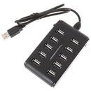 High Speed 480 Mbps USB 2.0 Hub 10 Ports Multi USB Splitter ForX laptop OZ