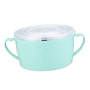 Stainless Steel Kids Noodles Bowl with Spoon for Ramen Soup Rice Snack Green