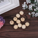 10Pcs Baby Grinding Beads Teether Chewing Natural Wood DIY Crafts Round Thread