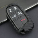 Carbon Fiber Key Fob Chain Ring Case Keychain Accessories For Jeep Dodge Chrysle