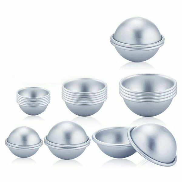 24 Pieces 3 Sizes DIY Metal Bath Bomb Mold 12 Set for Crafting Your Own Fiz D7F6