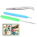 3pcs Paper Set Quilling Paper Tools Tweezer Needle Pins Slotted Pen Tool Kit Z