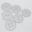 6pcs Button Cutting Dies Stencil Metal Scrapbooking Card Decoration Craft