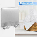 5pcs Adhesive Stainless Steel Towel Hooks Hats Family Robe Hanging Hooks