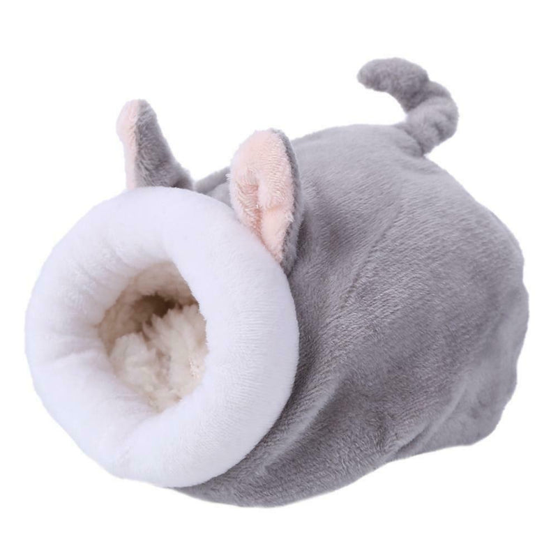 Pet Sleeping House Warm Hamster Puppy Kitten Bed Soft Nest Kennel (Grey) A