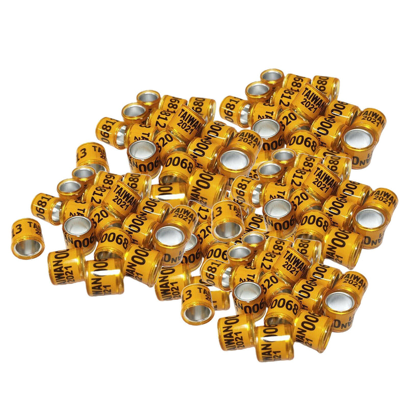 Set of 200 2021 Aluminium Bird Dove Racing Pigeon Foot Rings Bands 8mm