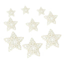 9Pcs White 3 Sizes Mixed Star Wicker Rattan Balls - Decorative Orbs Balls DIY