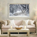 DIY Diamond White Tiger Painting Cross Stitch Needlework Crafts Decor