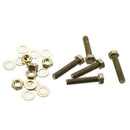 5 x Hex Head Nut 5mm x 25mm Thread Solid Brass Screw Bolts with 2 Washers G9Q6