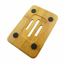 Natural Bamboo Wood Soap Dish Storage Holder Bath Shower Plate Bathroom P0R F0U0