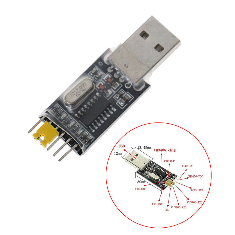USB to TTL CH340 module CH340G 3.3v 5v switch with stc download cable
