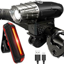 Waterproof MTB Bike USB Recharge Front Handlebar Light +Rear Tail Lights A