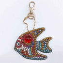 5pcs Goldfish DIY Full Drill Hand Diamond Painting Keychain Cross Stitch ODB