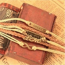 Cool Punk Infinity Believe Dream Leather Cute Charm Bracelet Bangle Bronze Hot