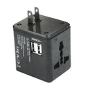 Universal Travel Ac Adapter Power Plug Outlet With Dual Usb Chargerï¼ˆBlackï¼‰