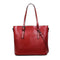 Oil Wax Leather Shoulder Handbags Women Big Capacity Shopping Totes (Red)