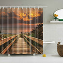 71'' Shower Curtain Bathroom Water Resistant Polyester Fabric Sea Sunrise