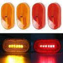 2Red + 2Amber 6LED Rectangle Clearance 12V Side Marker Light Trailer Camper