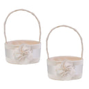 2pcs Champagne Chic Flower Round Flower Girl Bridesmaid Basket Wedding Party
