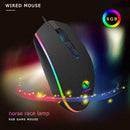 4 Keys USB Wired Mice 2400DPI Adjustable RGB Game Ergonomic Optical Mouse Black