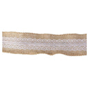 5M natural Hessian sackcloth with Lace Ribbon 5CM wide brown