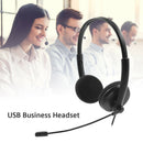 USB Binaural Commuting Game Headphones Wired Mic Hands-free Calling Headset A