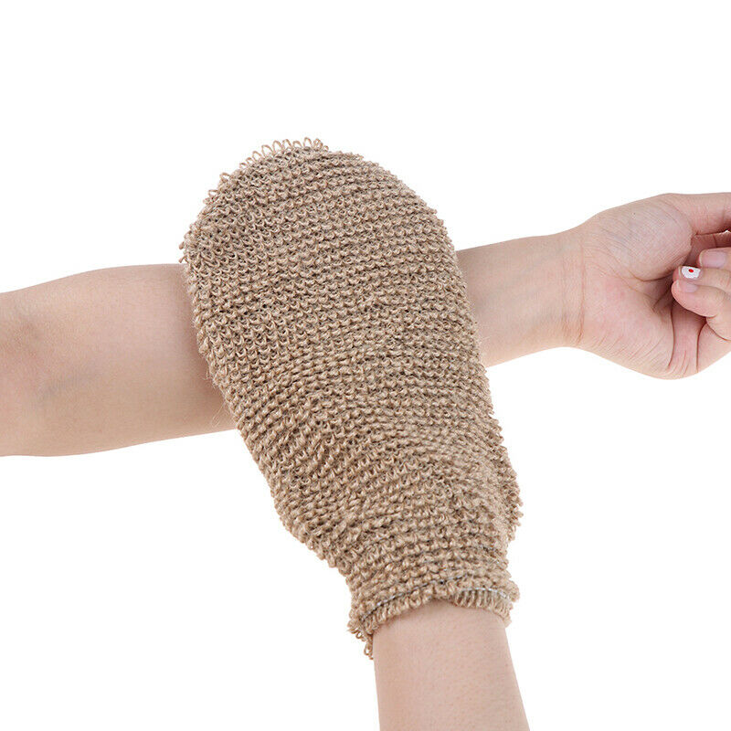 Natural Fiber Bath Exfoliating Glove Scrubber Washcloths Bathing Glove Mass Kw