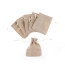 2PCS Linen Jewellery Drawstring Pouch Ring Beads Candy Bags Burlap Gift khaki JR
