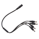 1 Female To 4 Male Plug DC Power Splitter Cable For CCTV  LED