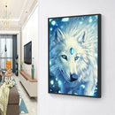 5D DIY Diamond Painting White Fur Wolf Full Round Drill Cross Stitch Kit